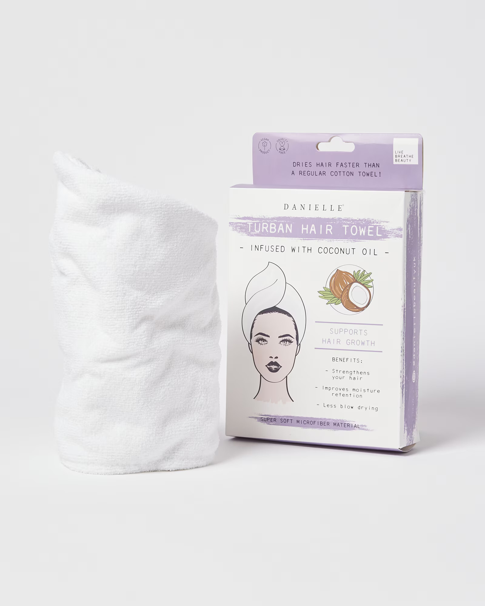 Coconut Oil Infused Hair Drying Turban | Oliver Bonas (Global)