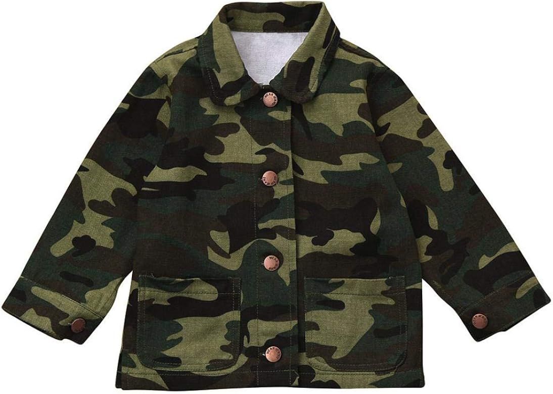 Moonker Baby Denim Jacket 2-6 Years Old,Toddler Girls Boys Kids Camouflage Letter Coat Cloak Warm... | Amazon (US)