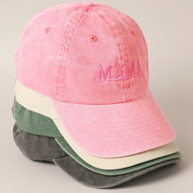 MAMA Embroidered Baseball Cap, Embroidered Cap, Cotton Baseball Cap, Mom Hat, Mothers Day Hat, Pe... | Etsy (US)