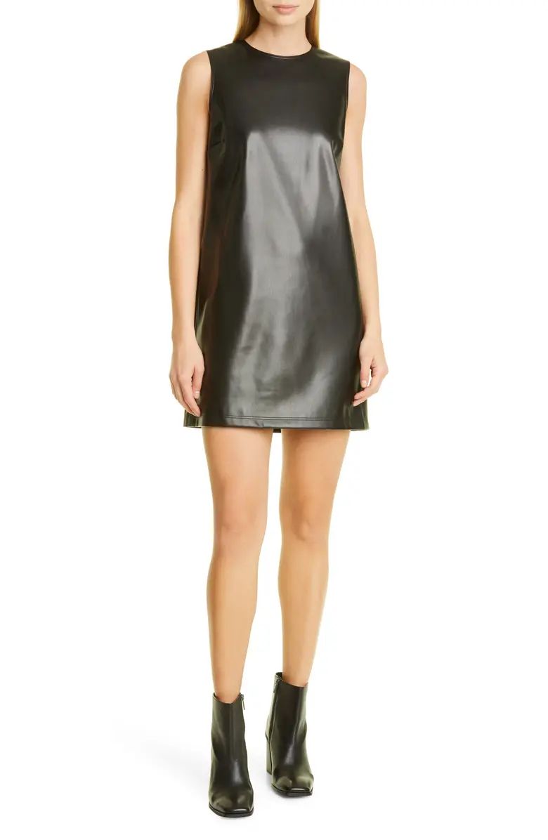 Bedford Mod Faux Leather Sleeveless Shift Dress | Nordstrom