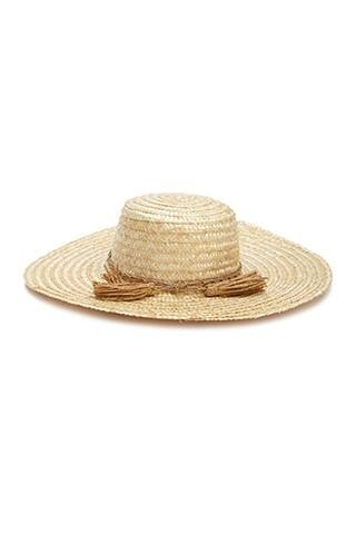 Wide-Brim Straw Tassel-Trim Hat | Forever 21 (US)