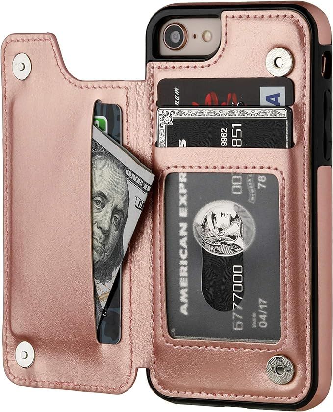 ONETOP for iPhone SE(2022) iPhone SE(2020) iPhone 7/8 Wallet Case with Card Holder, Premium PU Le... | Amazon (US)