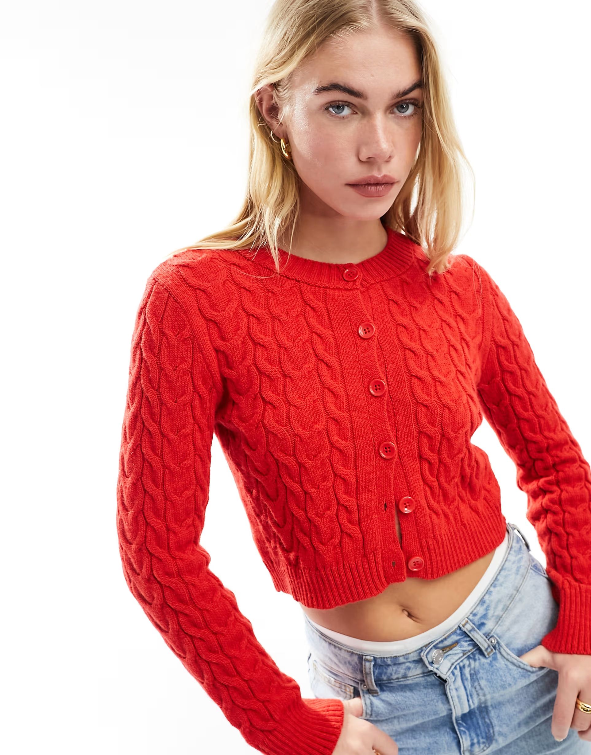 Stradivarius cardigan in red | ASOS (Global)