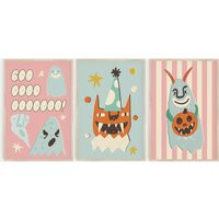 Halloween Art Print | Pink Blue Danish Pastel Aesthetics 90S Y2K Nursery Kids Room Stylish Trendy Ha | Etsy (US)