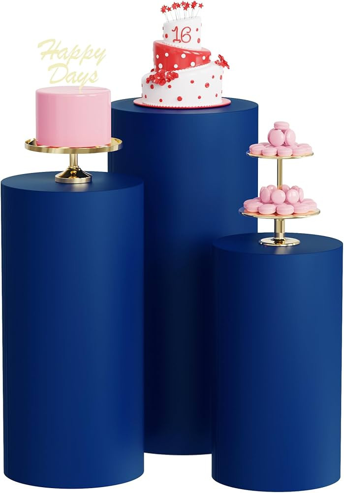 Wokceer Spandex Cylinder Stand Covers for Party 3Pcs Cylinder Pedestal Covers Plinth Stand Pillar... | Amazon (US)