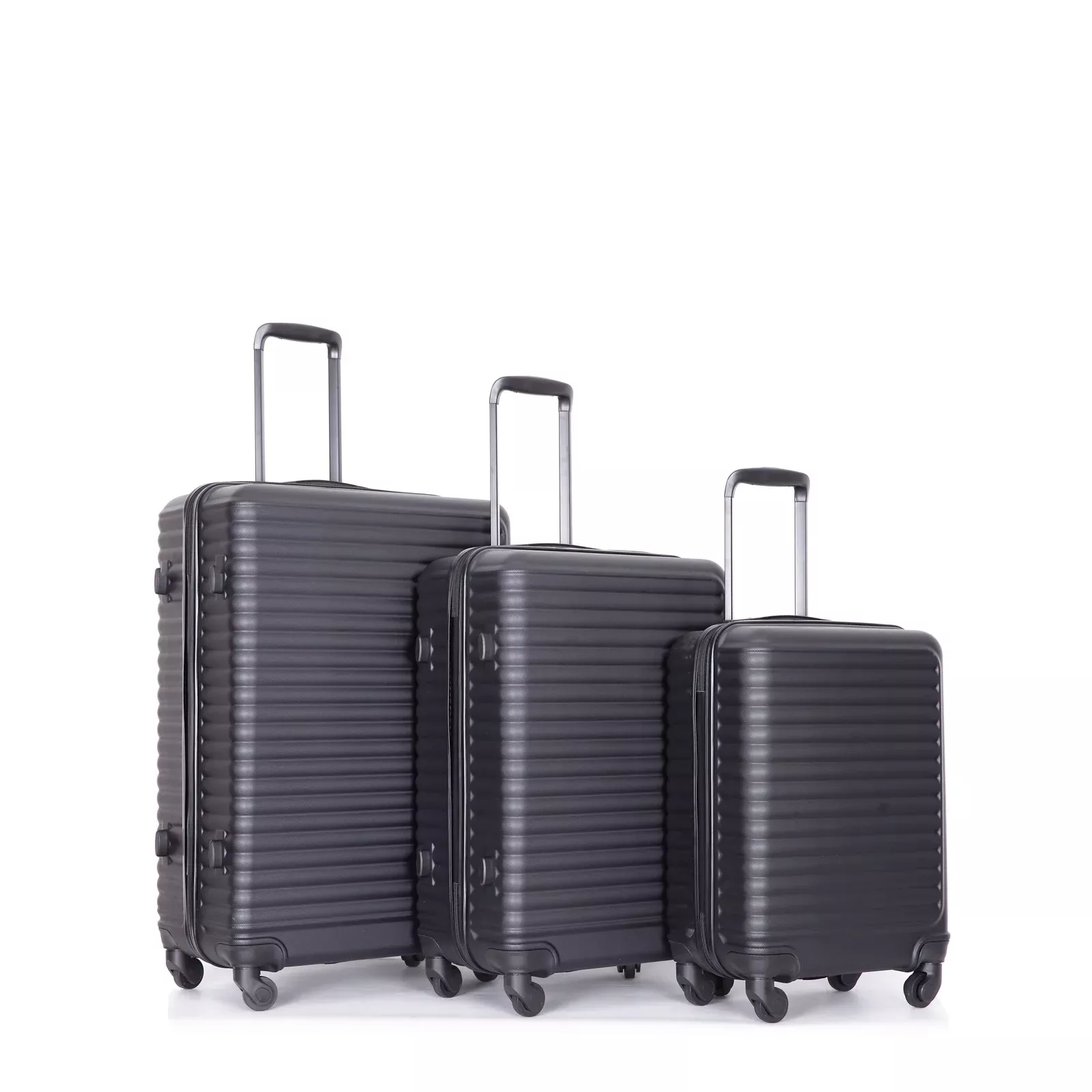 3PCS/SET Spinner Luggage Set Vintage Print suitcase PU Leather