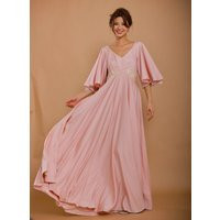 Pink Silk Wedding Dress With Embellishments | Etsy (US)