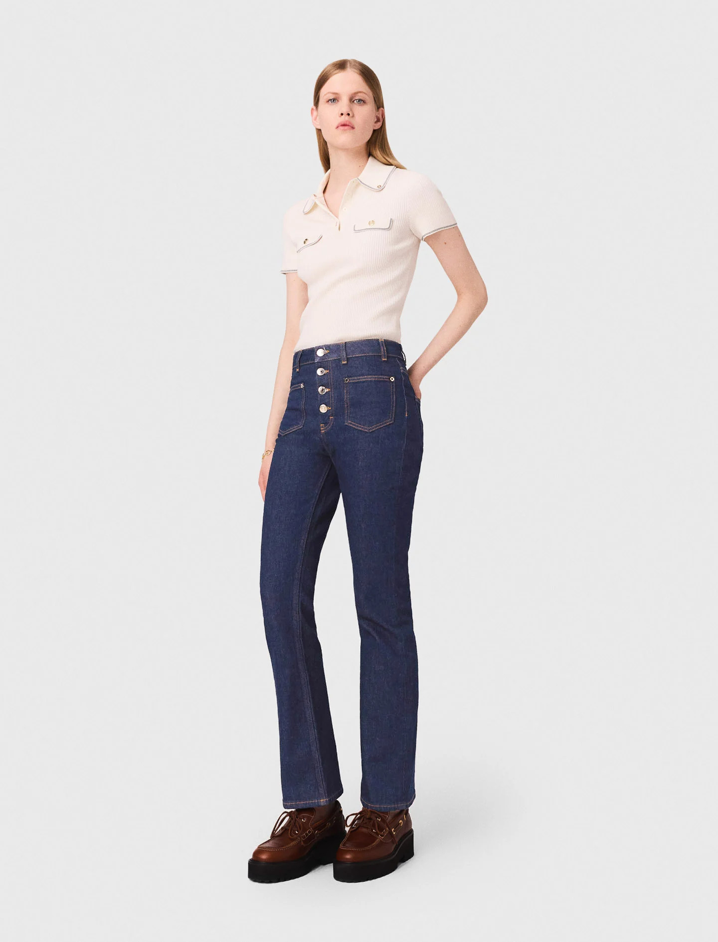 Denim jeans with pockets Blue for Women | Maje | Maje US