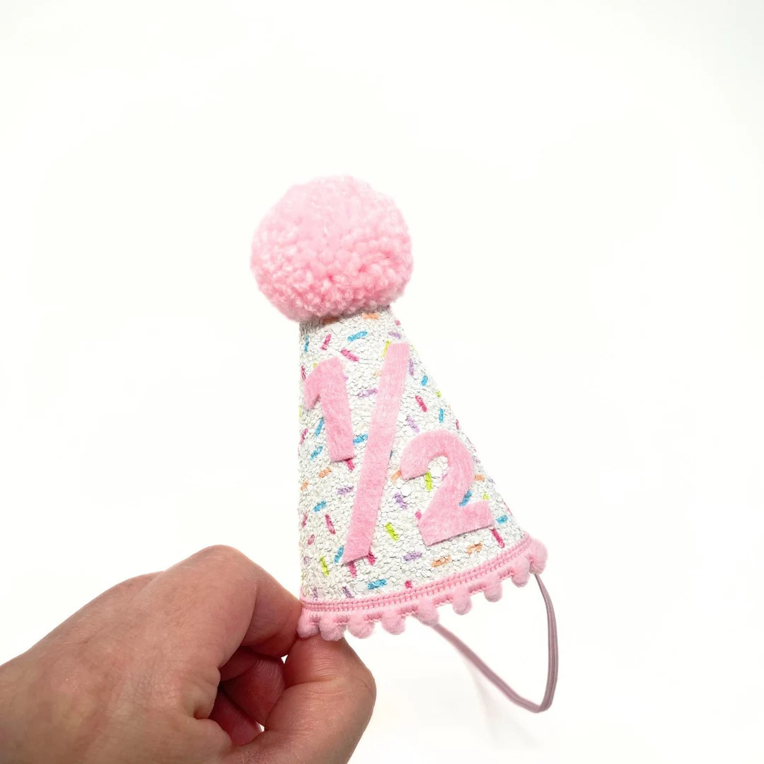 Sprinkles Half Birthday Hat | Half Birthday Girl Outfit | Sprinkles Party Hat | Confetti Party Ha... | Etsy (US)
