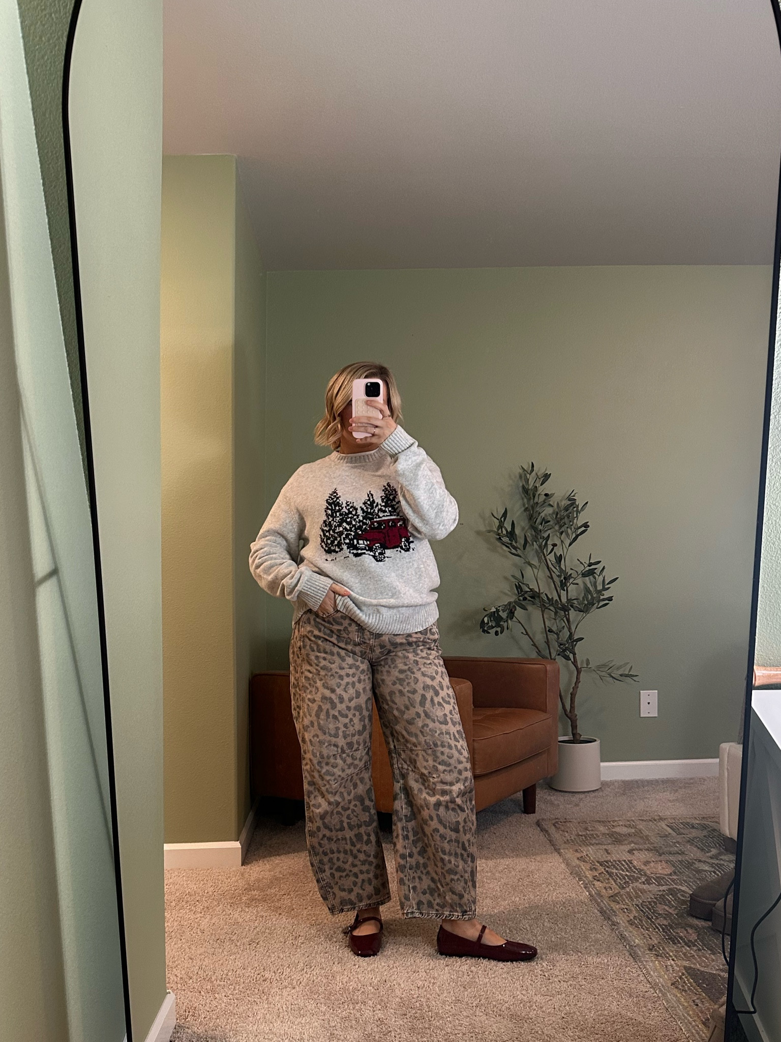 comfy winter outfit idea 

wearing medium in men’s sweater, pants and shoes run tts 

Abercrombie, Christmas sweater, leopard pants

#LTKStyleTip #LTKSeasonal #LTKHoliday