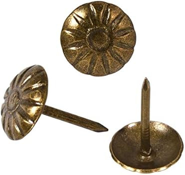 EXCEART 100pcs Decorative Thumb Tacks Push Pins Sofa Furniture Thumbtacks Flower Thumb Tacks Gold Pu | Amazon (US)