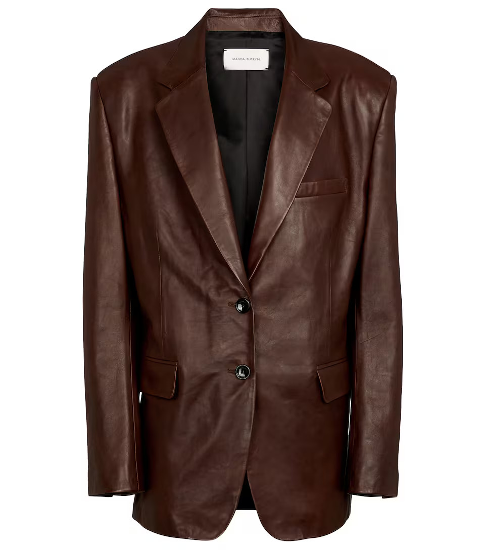 Single-breasted leather blazer | Mytheresa (UK)