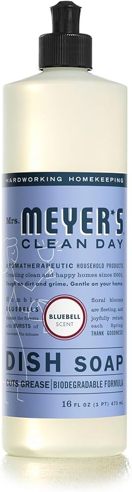 Mrs. Meyer's Clean Day Liquid Dish Soap, Bluebell Scent, 16 Fl Oz bottle (Pack of 1) | Amazon (US)