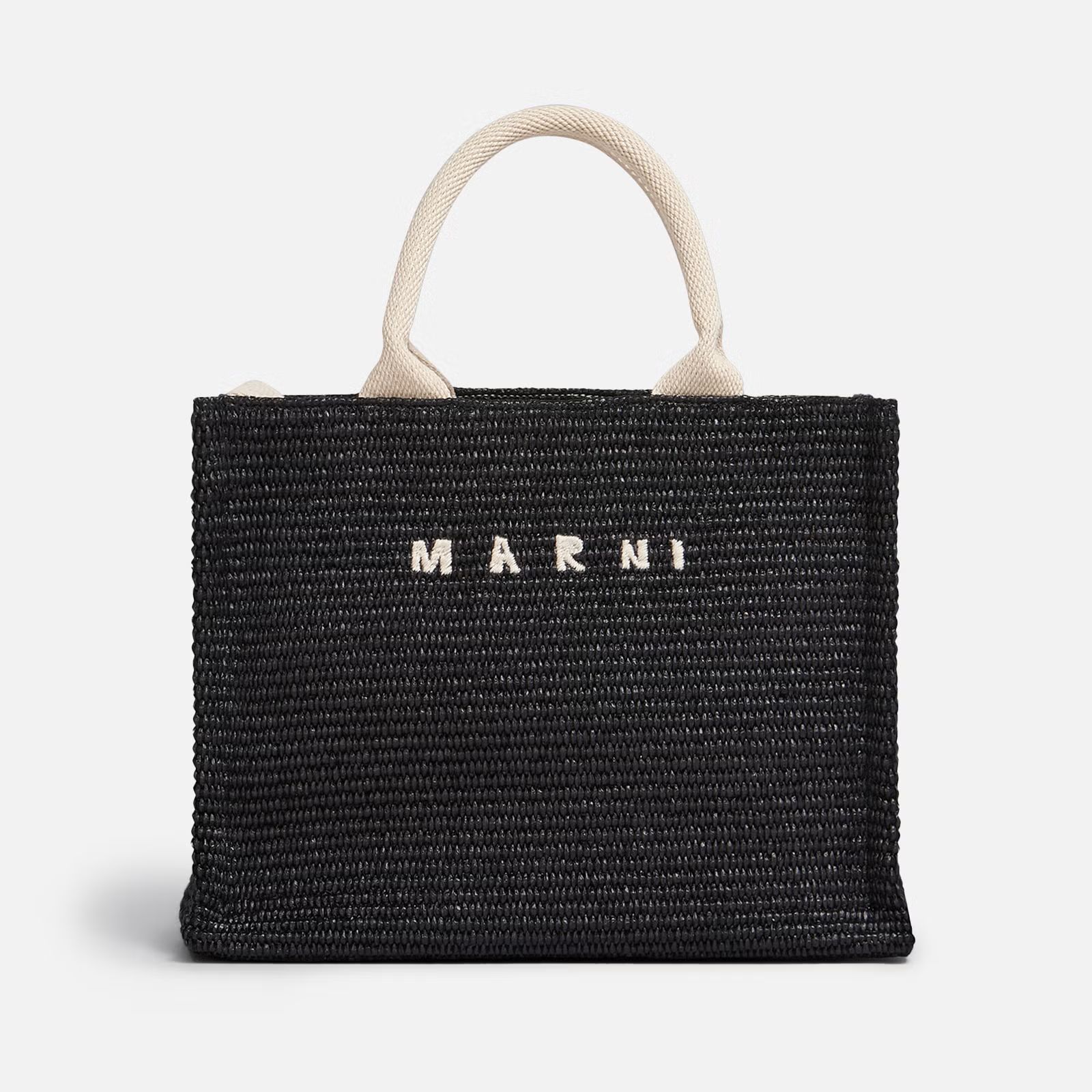 Marni Logo-Embroidered Raffia Tote Bag | Coggles | Coggles (Global)