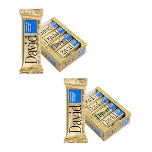 David Protein Bar, Chocolate Chip Cookie Dough, 24 Protein Bars | 28g of Protein | 150 Calories | 0g of Sugar - High Protein, Low Carb, Gluten Free Protein Bar, Pack of 24 | Amazon (US)