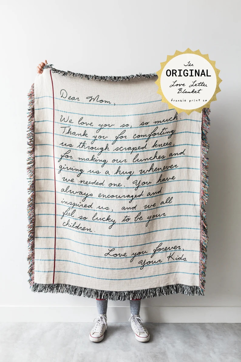 Love Letter Blanket: Personalized Gift for Mom, Woven Handwriting Custom Throw for Dad, Mother's ... | Etsy (US)
