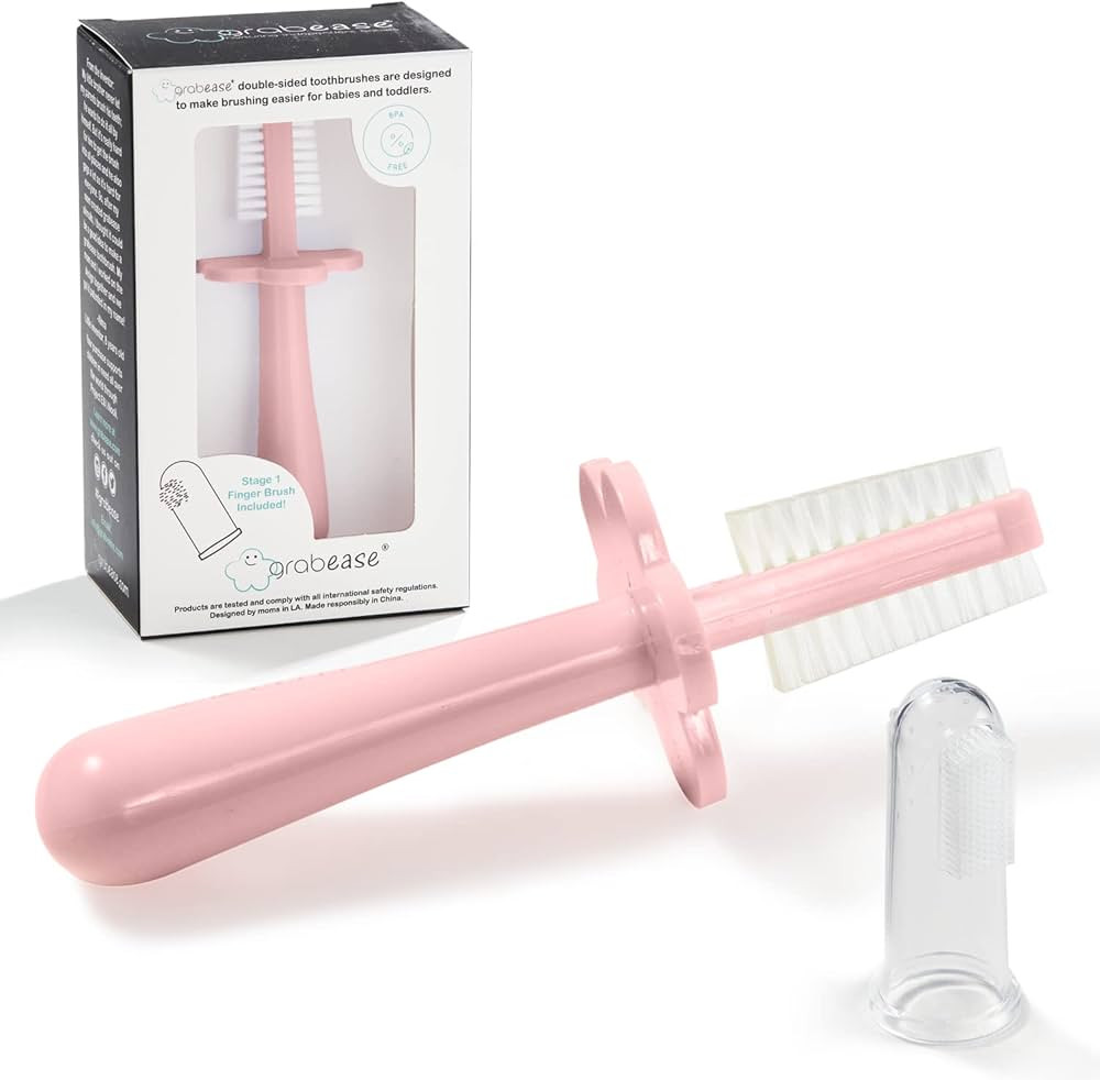 grabease Baby Finger Toothbrush Baby Bath Double Sided Toothbrush Baby Toothbrush Toddler Toothbr... | Amazon (US)