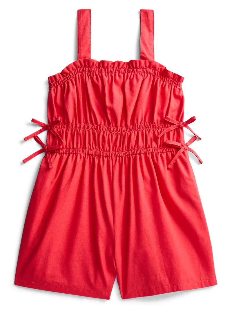 Wonder Nation Girls Elastic Waist Romper, Sizes 4-18 & Plus | Walmart (US)