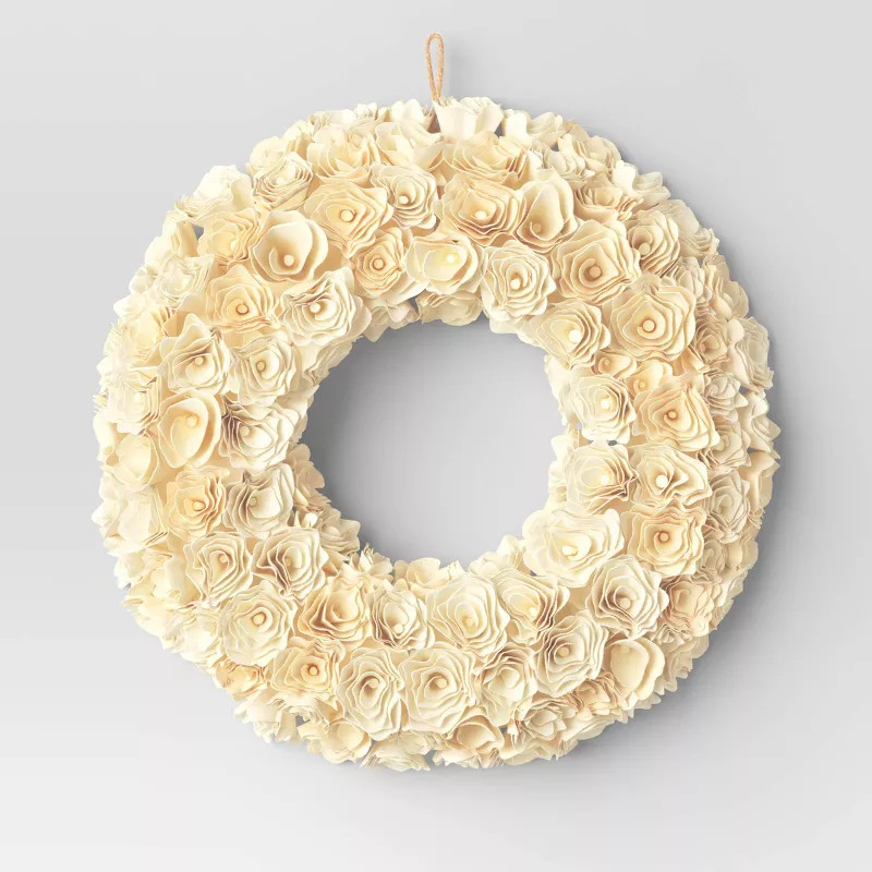 Curled Wreath White - Threshold™ | Target