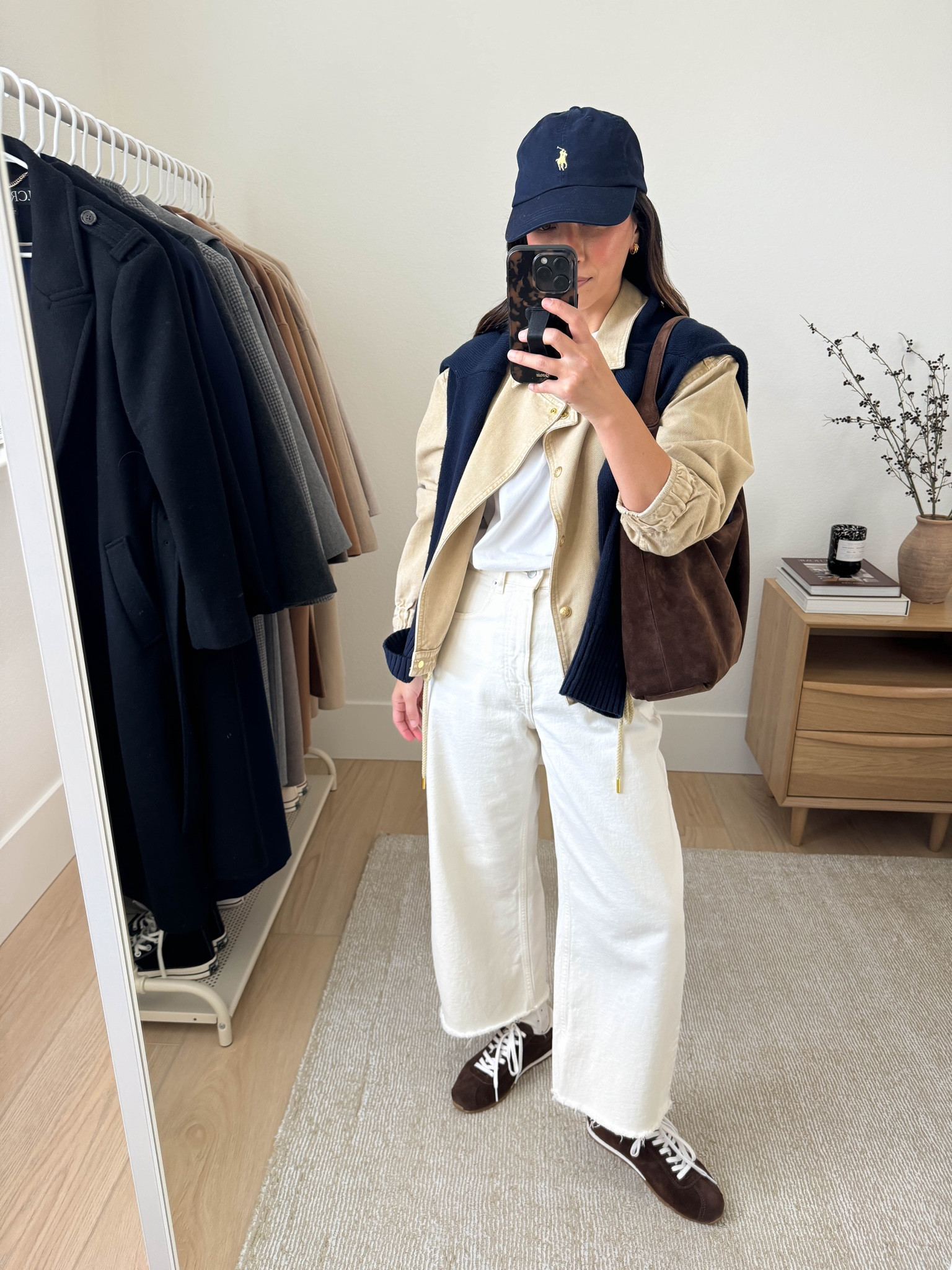 Another cropped jacket with barrel jeans. This jacket is old J.Crew, but linking liking similar, 

J.Crew jacket xs
Madewell tee xs
Everlane sweater xs
Everlane jeans 26, cut hems and sized up
Madewell socks
Dolce Vita sneakers 6, runs small
Liffner Hobo Pillow bag
Polo Ralph Lauren hat

#LTKStyleTip #LTKSeasonal #LTKPetite