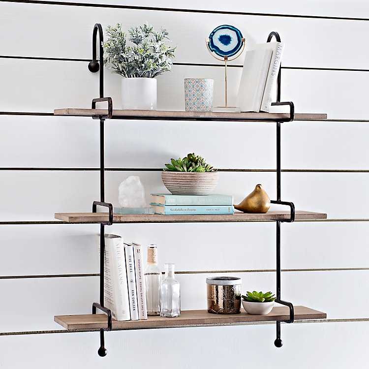 Wooden Slatpipe Shelf | Kirkland's Home