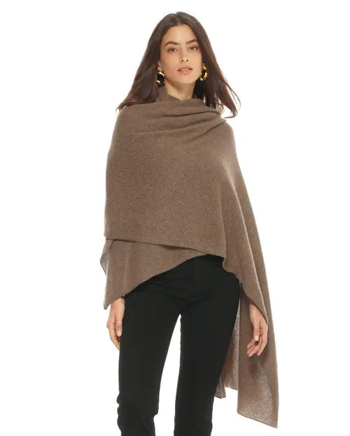 Monticelli Cashmere Pure Cashmere Feather-Light Maxi Wrap Stole in Brown at Nordstrom | Nordstrom