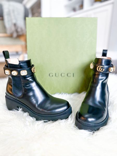 ✨Splurge worthy!! These boots are so beautiful! The jeweled band is also removable so you’re basically getting 2 boots in 1. Very comfortable for all day wear.
*Fit Tip- runs TTS. I am typically an 8/8.5 and I got a size 38.

#gucci #gucciboots #guccishoes #jeweledboots #luxegifts #giftsforher #splurgeworthy 

#LTKshoecrush #LTKGiftGuide #LTKHoliday