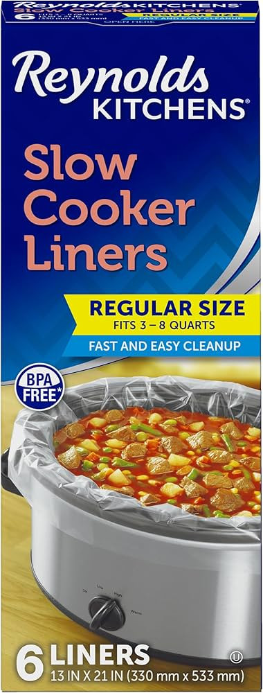 Reynolds Kitchens Slow Cooker Liners, Regular (Fits 3-8 Quarts), 6 Count | Amazon (US)