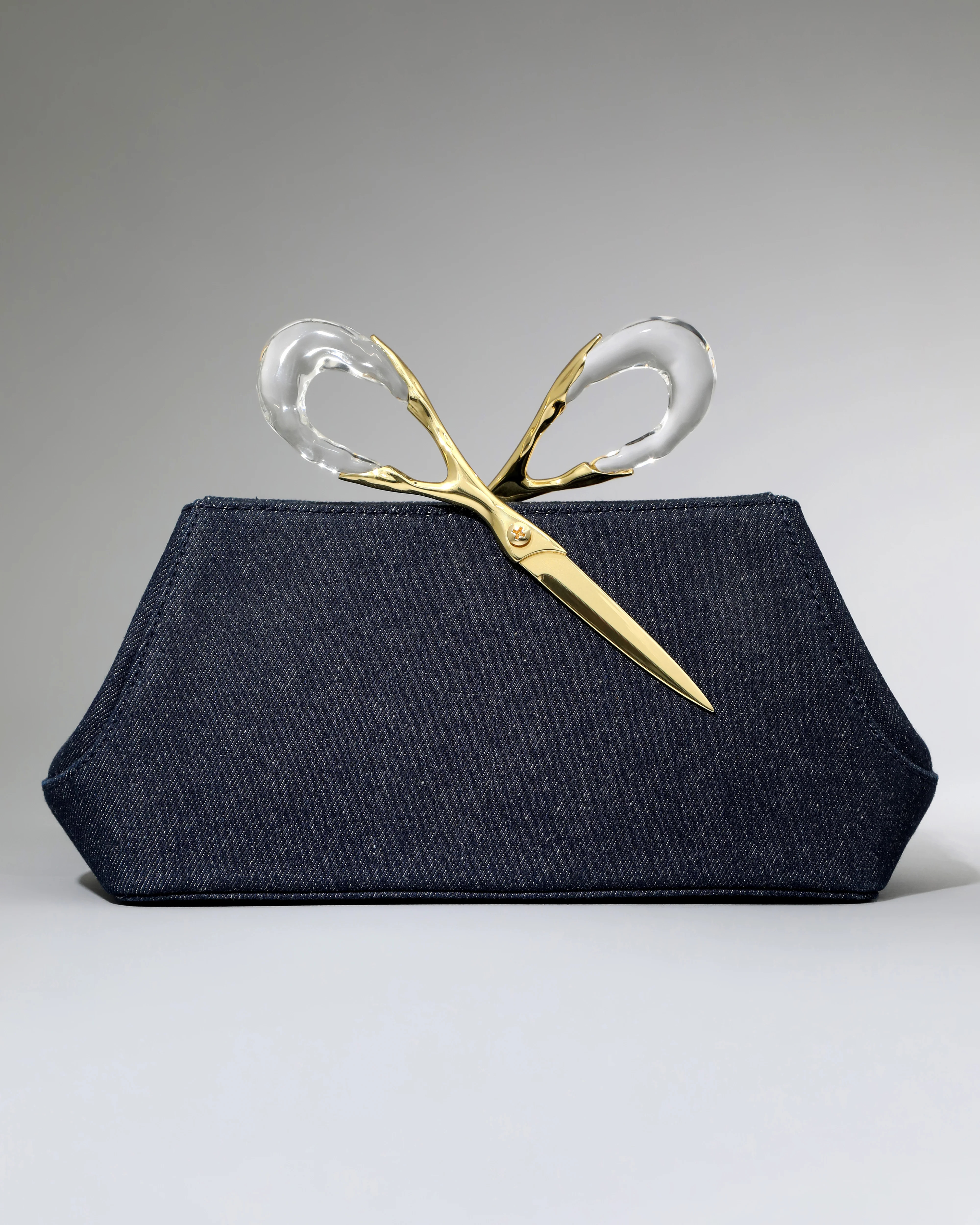 The Scissor Clutch in Dark Denim | Vegan Alexis Bittar Clutch Bag | Alexis Bittar