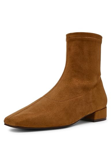 Anne Klein Women's Russ Ankle Boot, Tan Suede, 5.5 | Amazon (US)