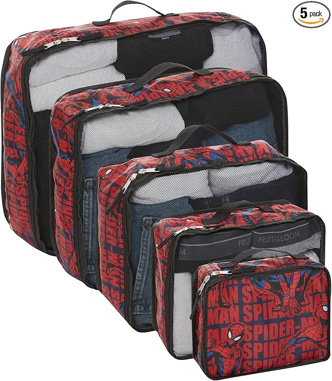 Marvel Spiderman 5-Piece Packing Cube Set - Spiderman, Ironman, Captain America - 5 Piece Packing... | Amazon (US)