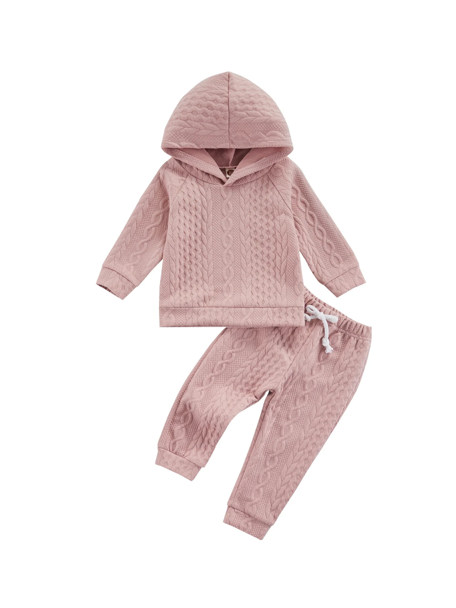 Kiapeise Toddler Baby Girl Boy Winter Clothes Set Hooded Knit Sweater Solid Pullover Tops Drawstr... | Walmart (US)