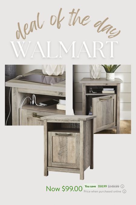 Walmart deal of the day on this rustic nightstand! 