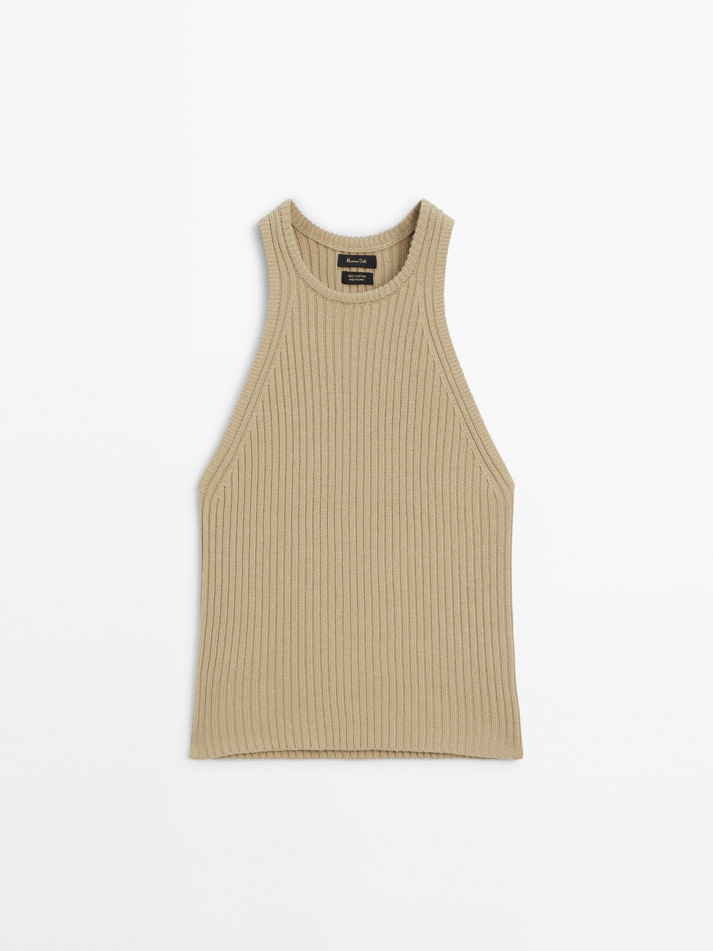 Ribbed halter top | Massimo Dutti UK