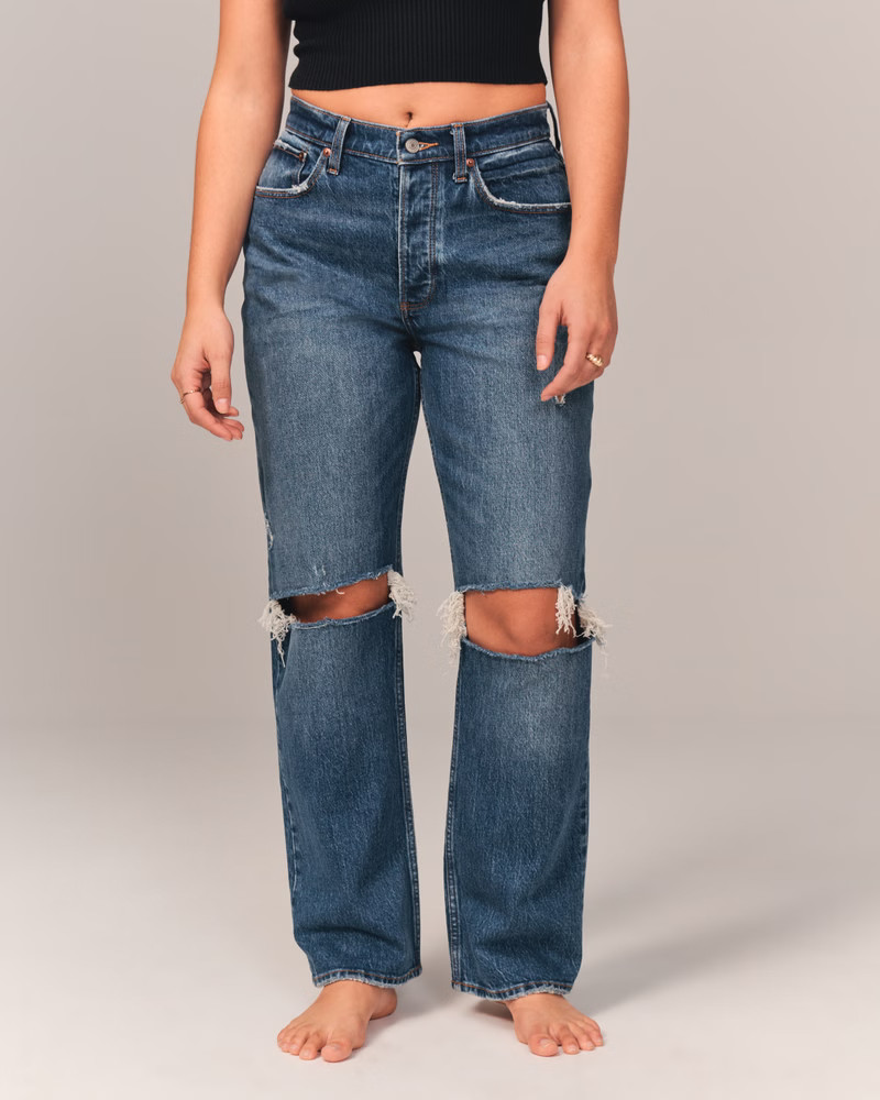 Curve Love 90s Low Rise Baggy Jeans | Abercrombie & Fitch (US)