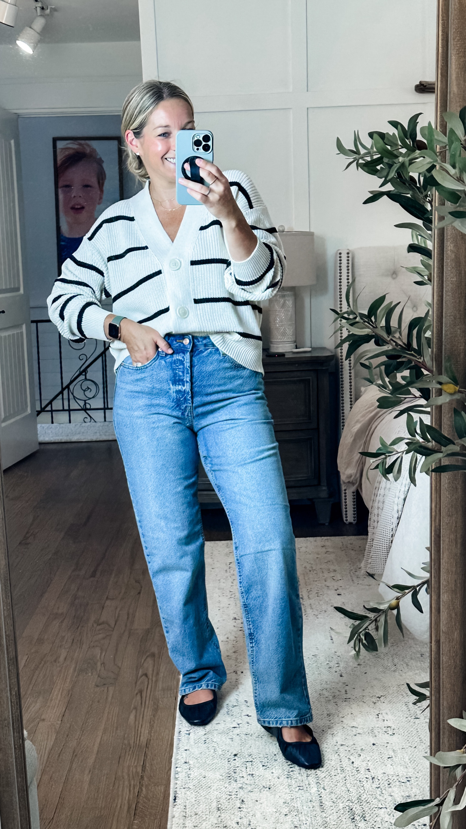 Love. Softest sweater. So chic and the perfect staple. Everyone needs a black and white striped sweater! Size small. Tts 8 jeans  

#LTKMidsize #LTKOver40 #LTKFindsUnder50