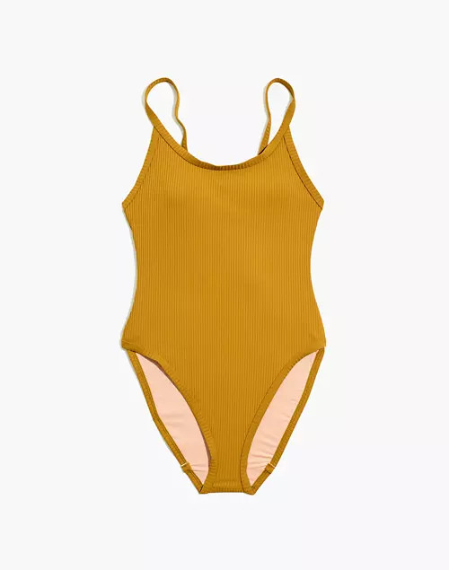 Madewell Second Wave Ribbed Cami One-Piece Swimsuit | Madewell