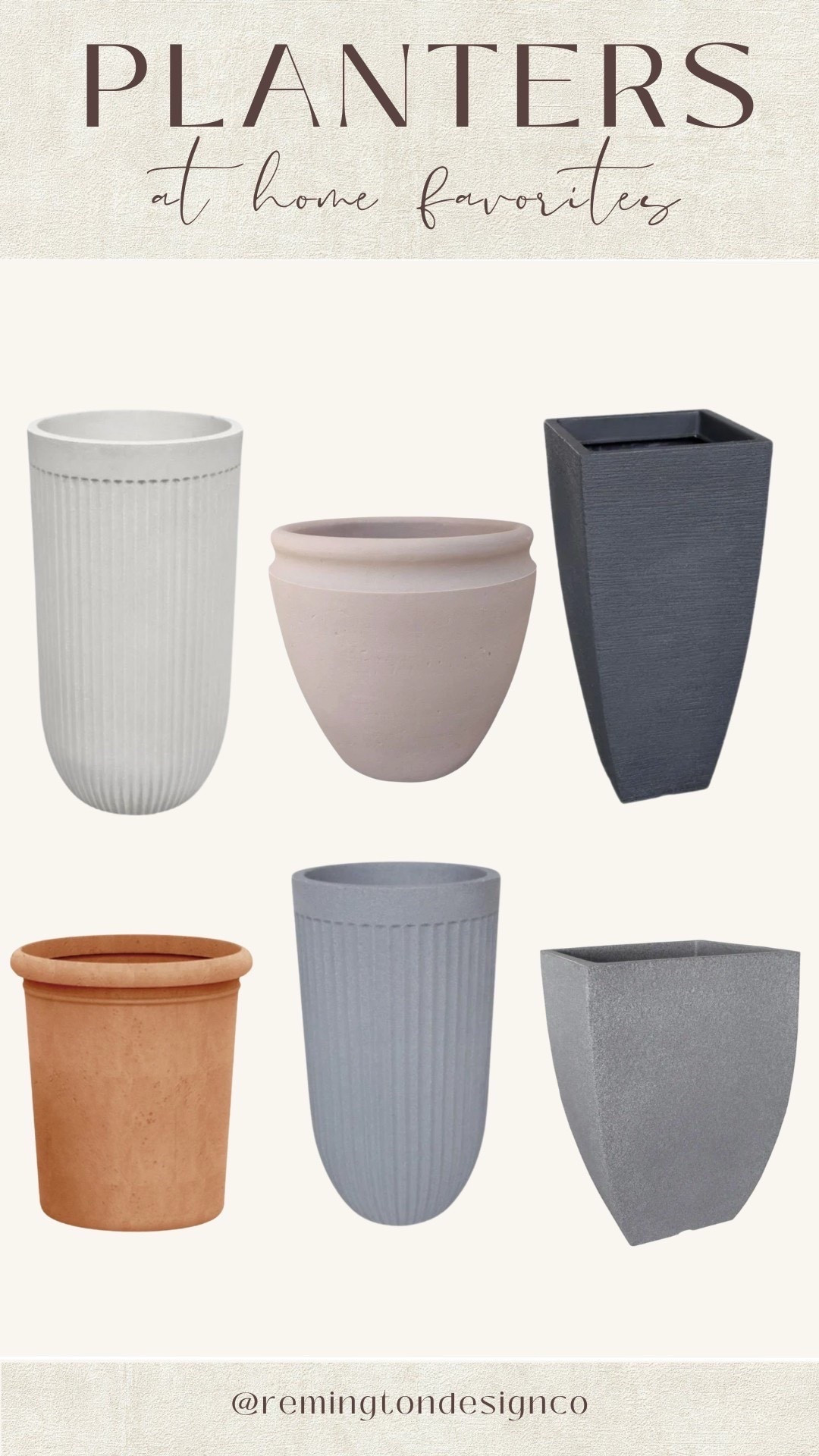 Some of my favorite planters from At Home! 🪴

Style tips - Patio decor - Planters - Planters for patio - Home finds - Summer outdoor patio#LTKStyleTip 



#LTKHome #LTKSeasonal