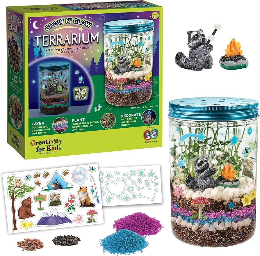 Creativity for Kids Grow 'N Glow Terrarium Kit for Kids - Educational Science Kits Ages 6-8+, Kids G | Amazon (US)
