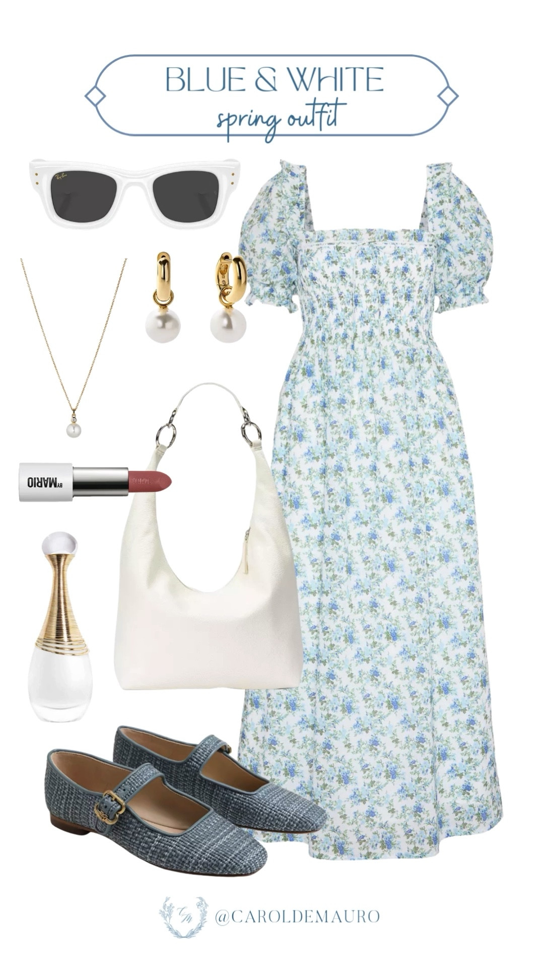 If you are looking for the perfect blue and white look for spring, you will love how this floral maxi dress comes together! You can keep the vibe relaxed but polished by pairing it with textured Mary Jane flats and some classic pearl jewelry.

brunch date, casual chic, modest look, outfit inspo, petite fashion, seasonal fits, vacation wardrobe, dressy look

#LTKSeasonal #LTKU #LTKootd