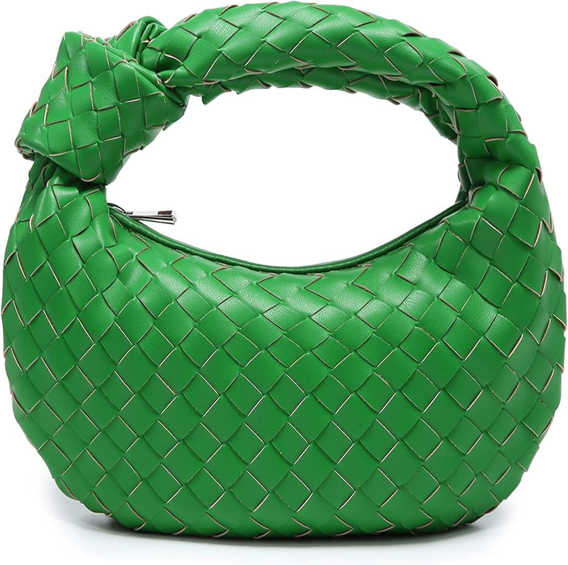 Amazon.com: Handmade Woven Bag Woven Leather Printed Shoulder Bag Lady Crossbody Hobo PU Knotted ... | Amazon (US)