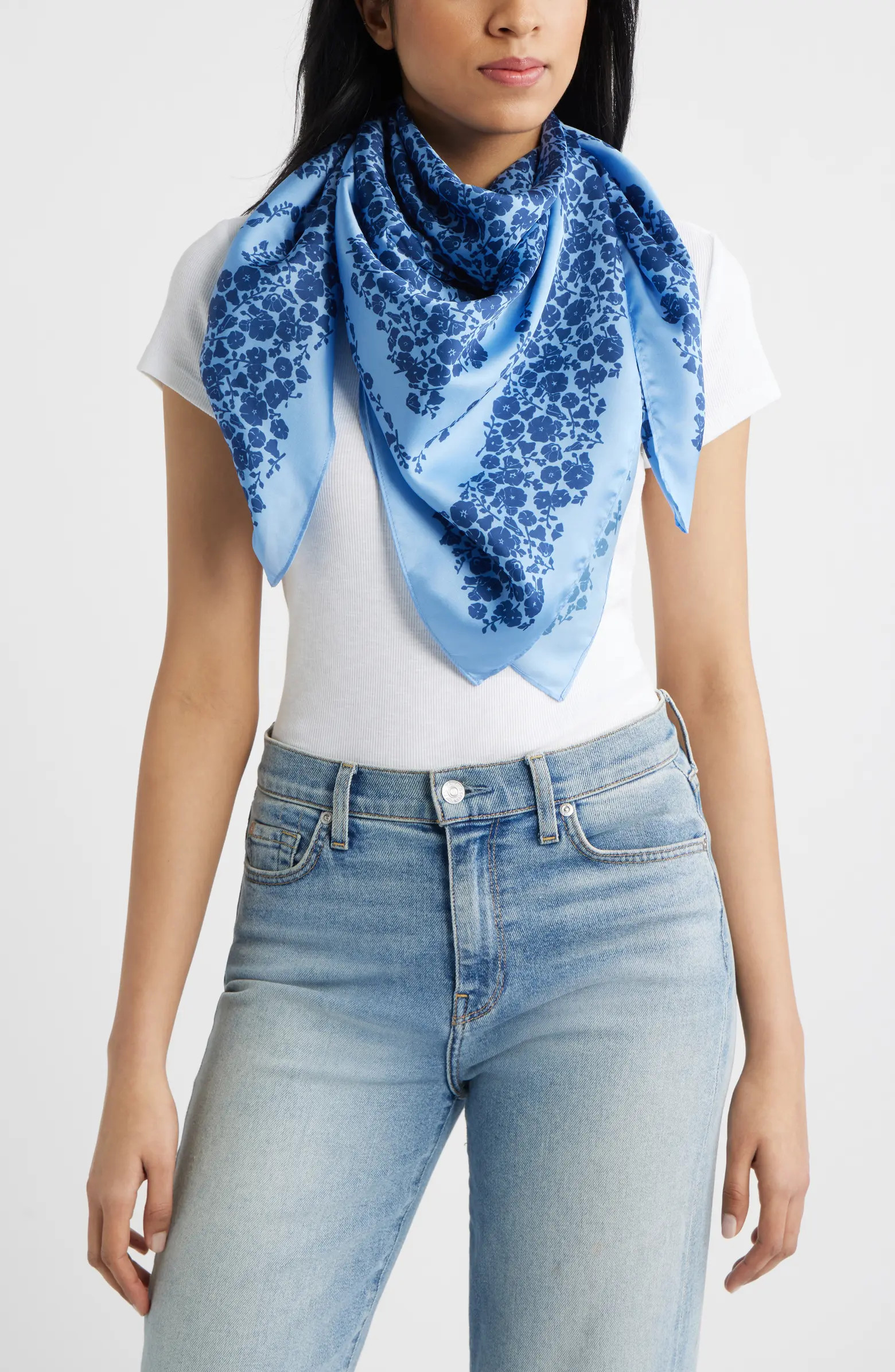 Treasure & Bond Oversize Square Satin Scarf | Nordstrom | Nordstrom