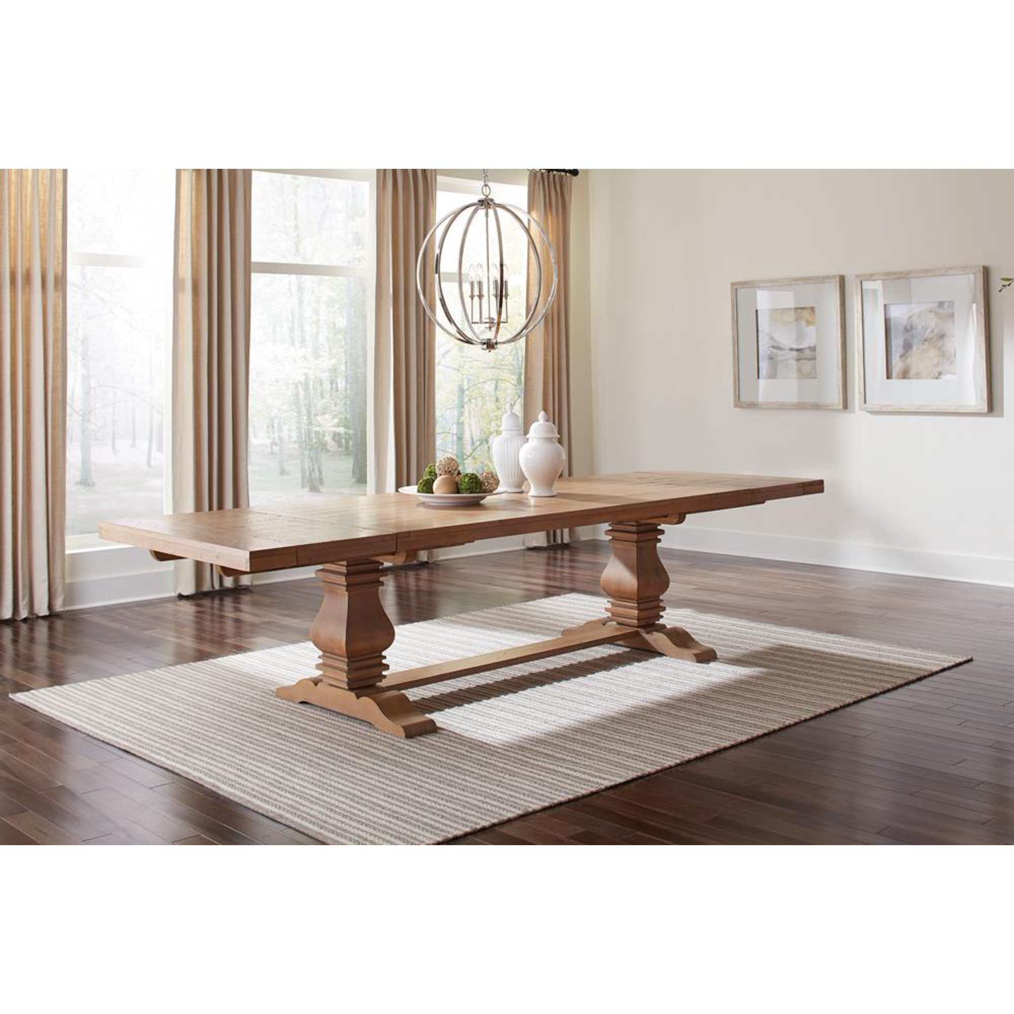 Coaster Florance Extendable Double Pedestal Wood Dining Table in Natural | Walmart (US)