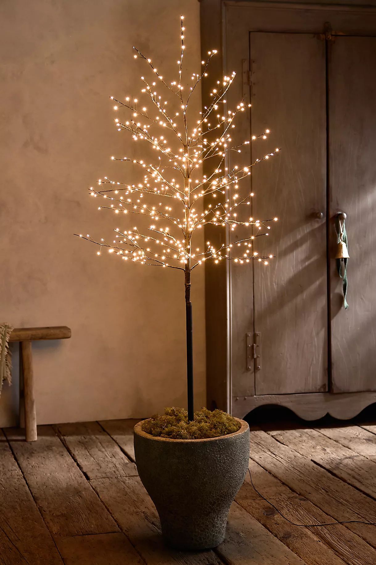 Pre-Lit LED Tree with Metal Base | Anthropologie (US)