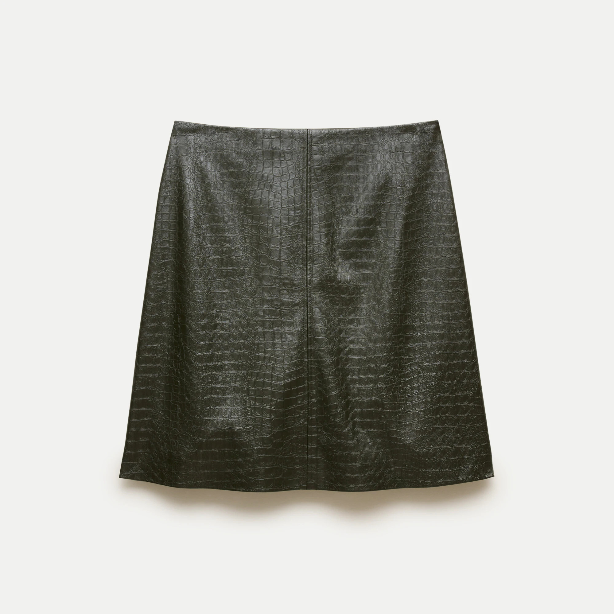 Fairfax skirt in croc-embossed leather | J. Crew US