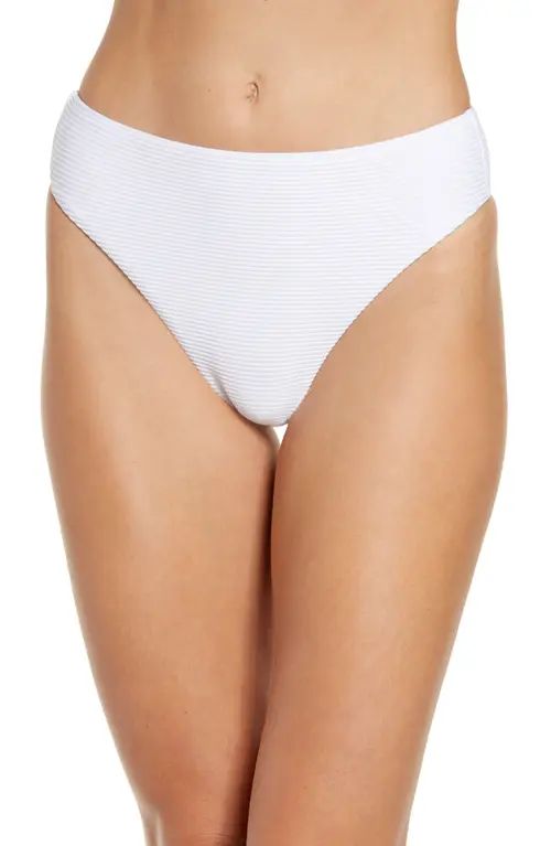 Seafolly Essentials High Waist Bikini Bottoms in White at Nordstrom, Size 10 Us | Nordstrom