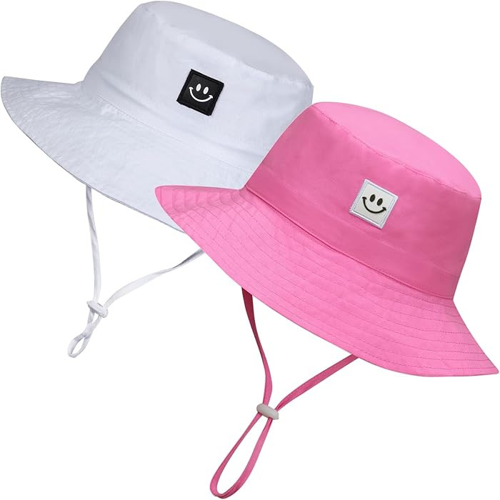 Baby Sun Hat Smile Face UPF 50+ Toddler Bucket Hat for Boys Girls 0-7 Years | Amazon (US)