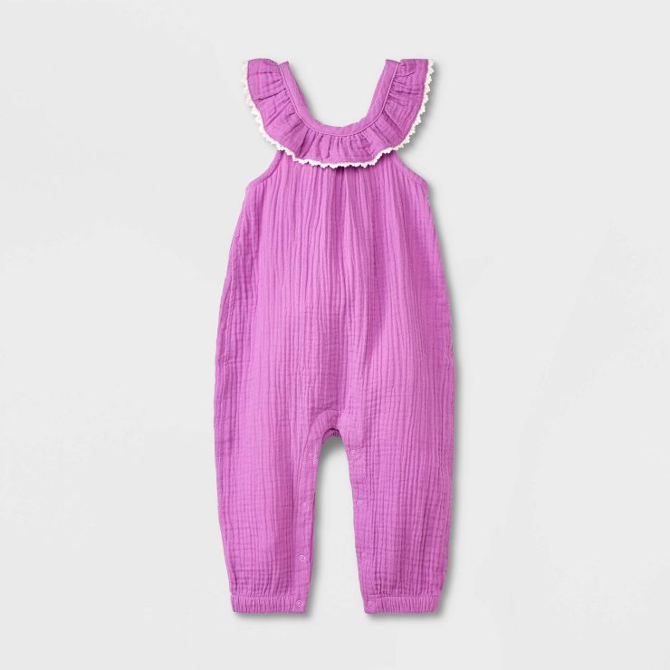 Baby Girls' Gauze Romper - Cat & Jack™ Purple | Target