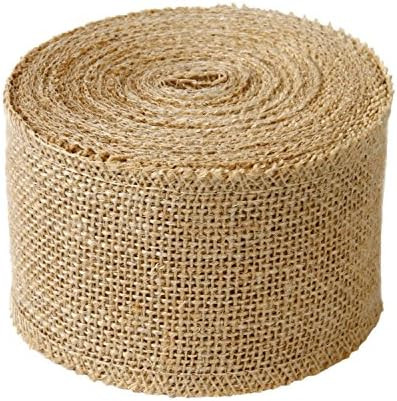 LaRibbons 3" Wide Burlap Fabric Craft Ribbon 10 Yards, 01 Tan | Amazon (US)