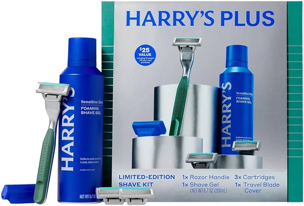 Harry's Plus Shave Gift Set for Men, Limited Edition Shave Kit for Men, 1 Razor Handle, 3 Cartrid... | Amazon (US)